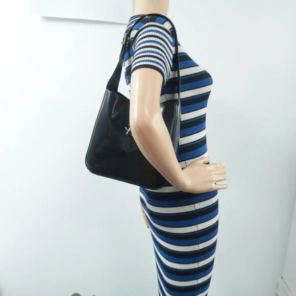 100% Authentic SAINT LAURENT Le 5 a 7 Black W/P Leather Shoulder Bag 2111-11624 - Picture 12 of 12